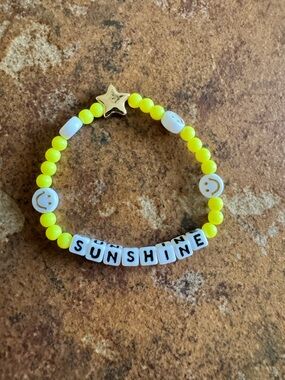 Little Words Project Sunshine Yellow Beaded Bracelet
